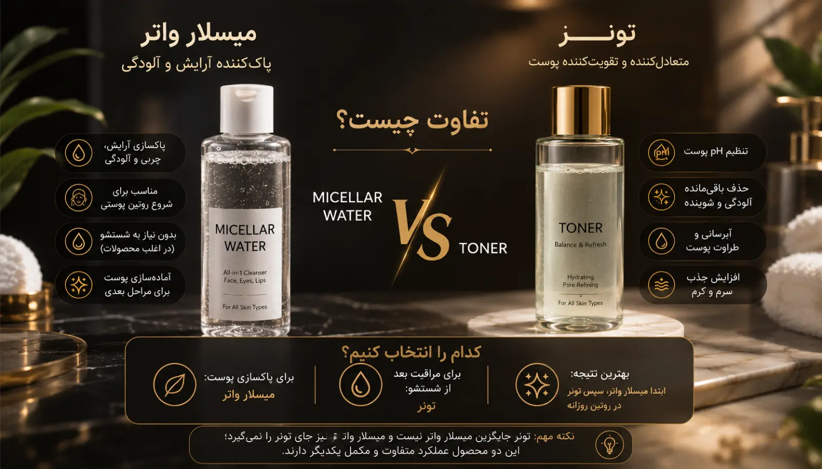 فرق بین تونر با میسلار واتر چیست؟