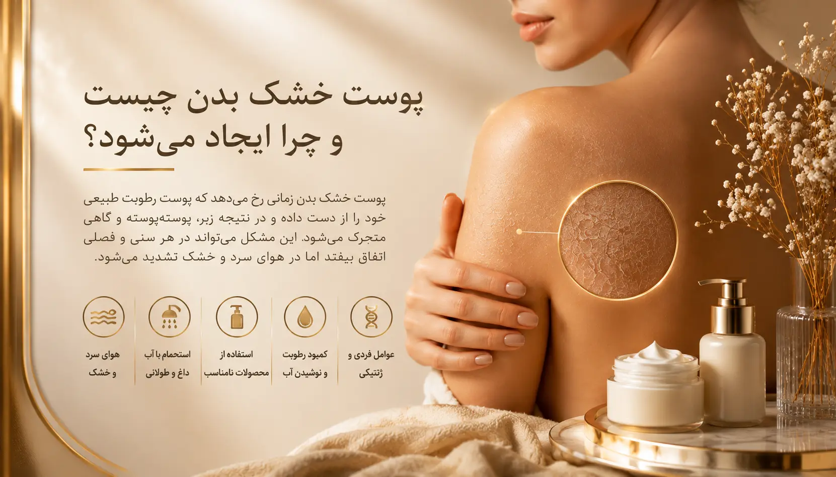 پوست خشک بدن چیست و چرا ایجاد میشود؟