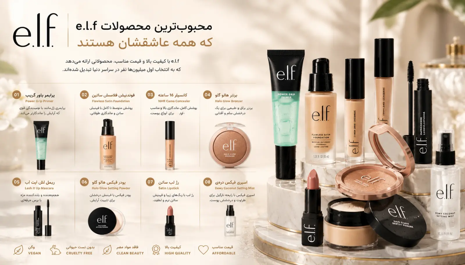 محبوبترین محصولات e.l.f کداماند؟