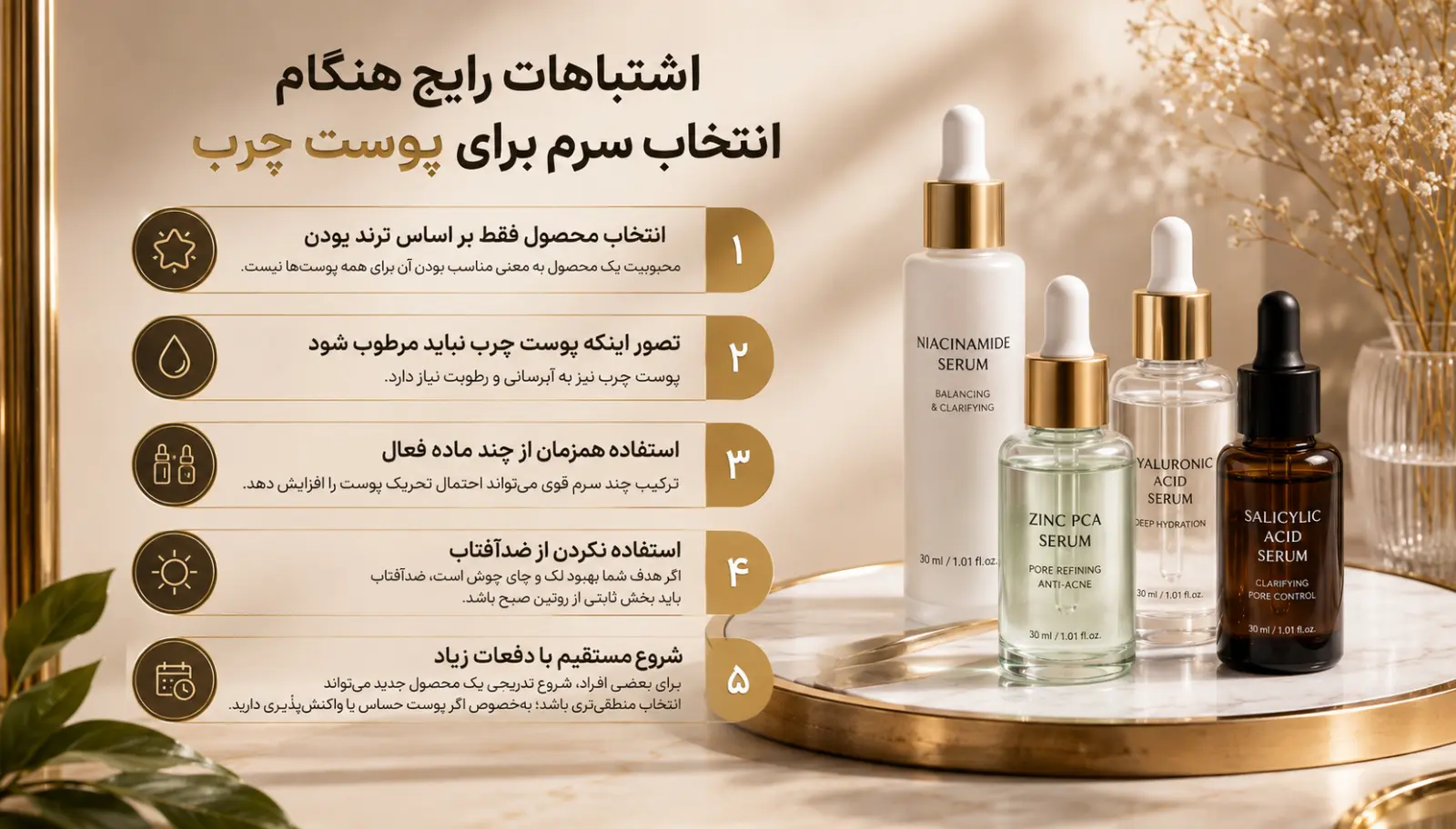 اشتباهات رایج هنگام انتخاب سرم برای پوست چرب