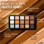 پالت کانتور و کانسیلر ۱۰ رنگ کارکتر مدل Face Palette کد C-A302